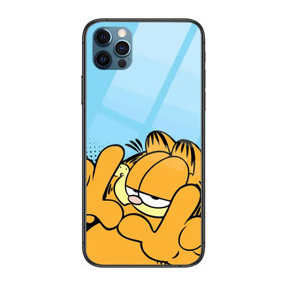 

Anime Garfield case Style Phone Case cover For iphone 12 pro max 11 8 7 6 s XR PLUS X XS SE 2020 mini black cell shell
