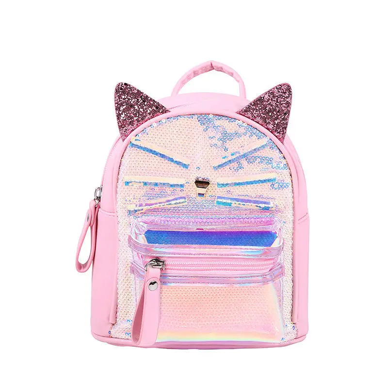 

PVC Kids School Bags Children's Kindergarten School Backpacks Fashion Infant Student Backpack Cute Cat Book Bags for Baby Girls