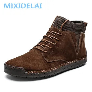 Мужские ботинки на меху, Черные ботильоны с плюшевой подкладкой, удобные ботинки для вождения, большой размер 48, для осени и зимы, 2019