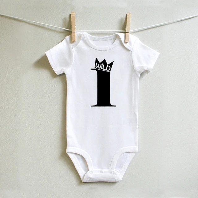 Wild 1st Birthday Pattern Summer Cute Newborn Baby Romper Print Boys Girls Jumpsuit Bebes Infant Clothes Toddler Costume Outfits | Мать и