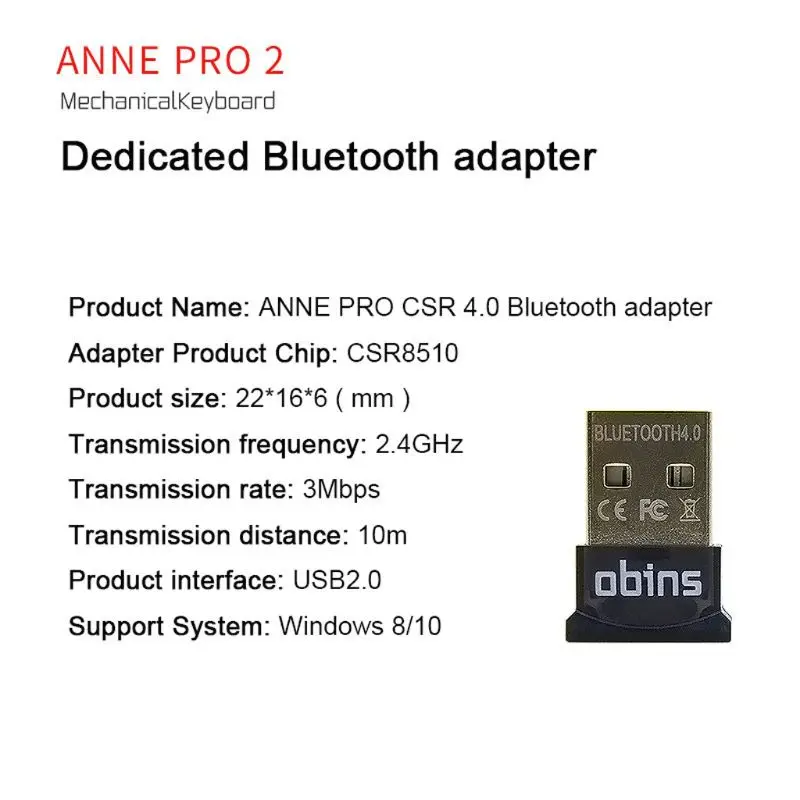 Механическая клавиатура ANNE PRO 2 Bluetooth адаптер CSR 4 0 с поддержкой Win8 Win10|Беспроводные