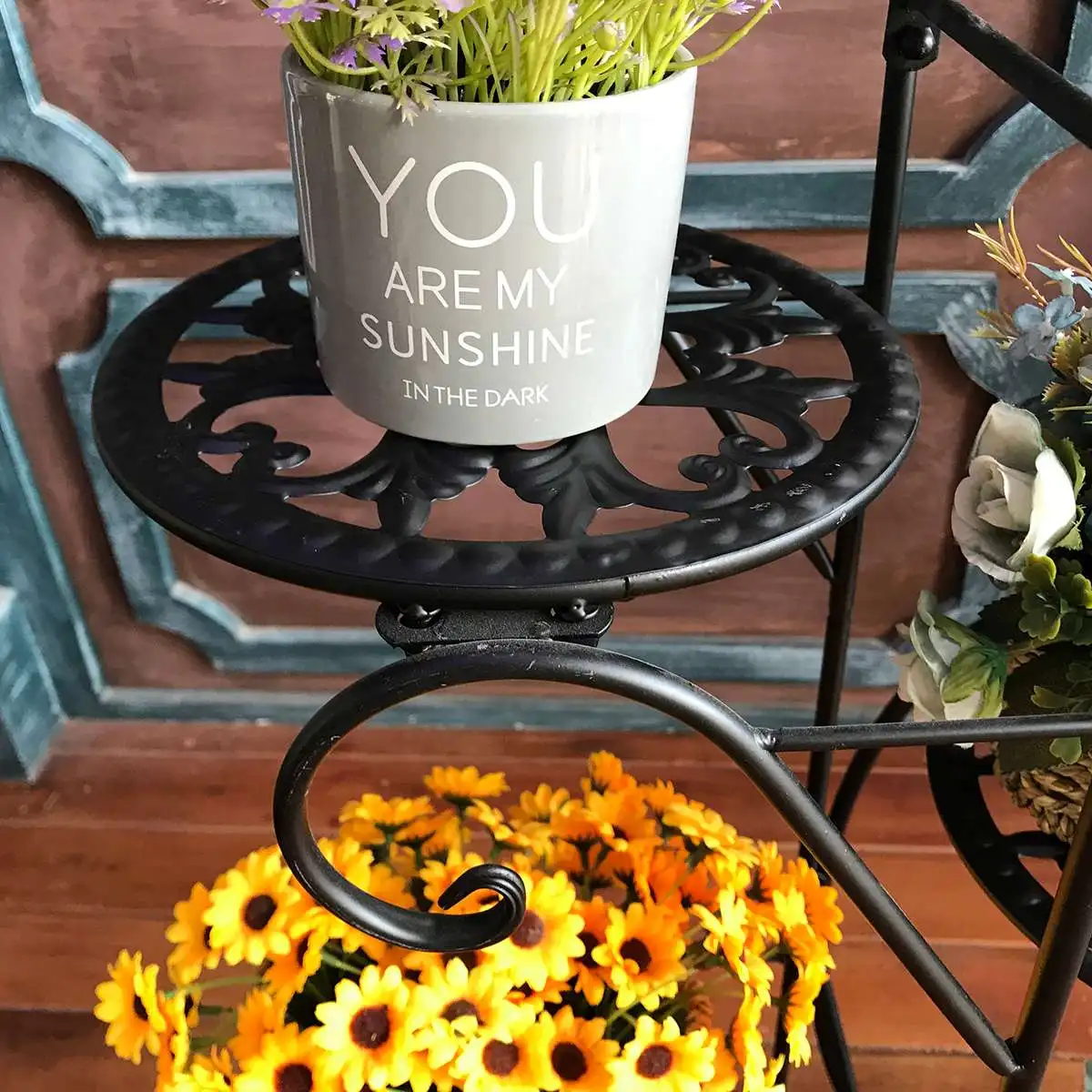 Подставка для растений из кованого железа 5 ярусов полка цветов простая балкона