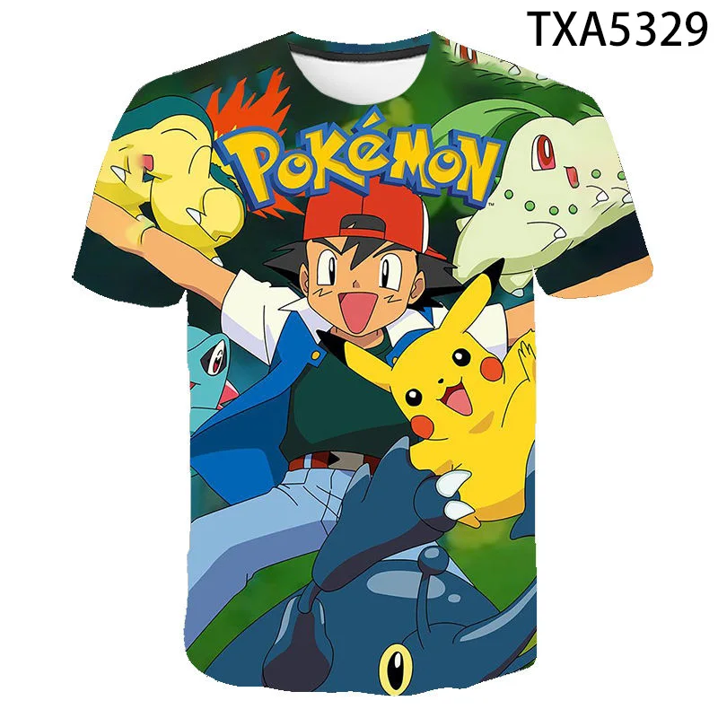

2020 New Summer 3D Printed T Shirts Cool Men Women Children Game Pokemon Shirt Casual Short Sleeve Tops Boy Girl Kids Tee