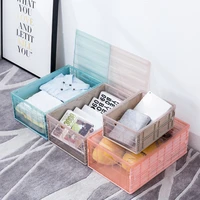 collapsible plastic storage box basket folding case crate boxes utility cosmetic container desktop holder