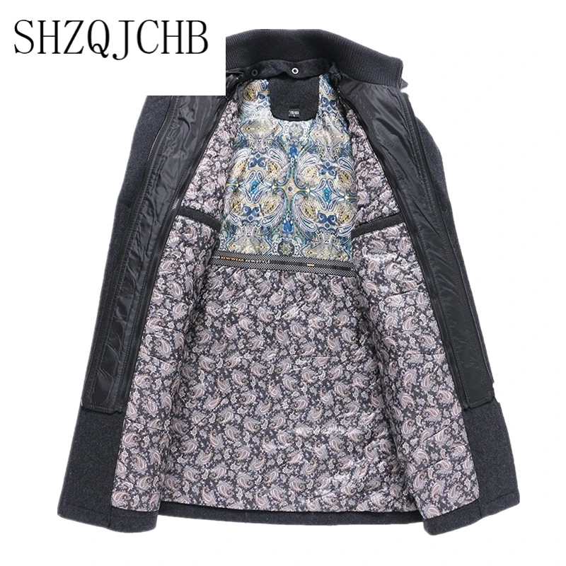 

Winter Men Wool Coat Men's Autumn Casual Solid Color Multi-Pocket Wool Blends Woolen Pea Coat Male Trench Coat Overcoat