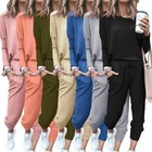 Женские повседневные спортивные костюмы, комплект из 2 предметов, мягкий пижамный комплект с длинным рукавом, тренировочные костюмы, домашний повседневный костюм, Лидер продаж