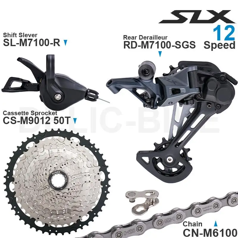 Переключатель скоростей SHIMANO SLX M7100 1x1 с задним переключателем передач и кассетной звездочкой 11-50T/52T, оригинал