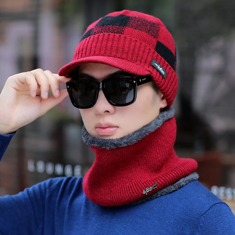 Шапки Skullies мужские зимние шапки для мужчин шарф вязаная шапка женская зимняя шапка мужская Homme Gorro Bonnet бейсболка s