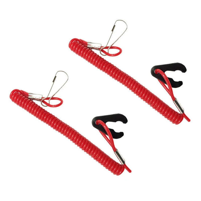 

Motor Engine Switch Lanyard Clip Outboard Kill Stop Red 160cm Boat Key Plastic