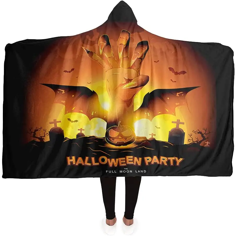 

Одеяло с капюшоном на Хэллоуин, носимые одеяла, одеяла для детей и взрослых, супермягкое модное одеяло