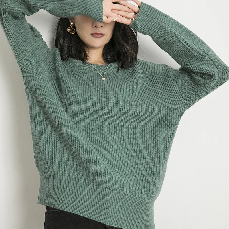 

Warm Knitted Sweater Women's Basic Pullovers Autumn Winter Cashmere Casual Sweaters Oversized Loose Women's Sweater