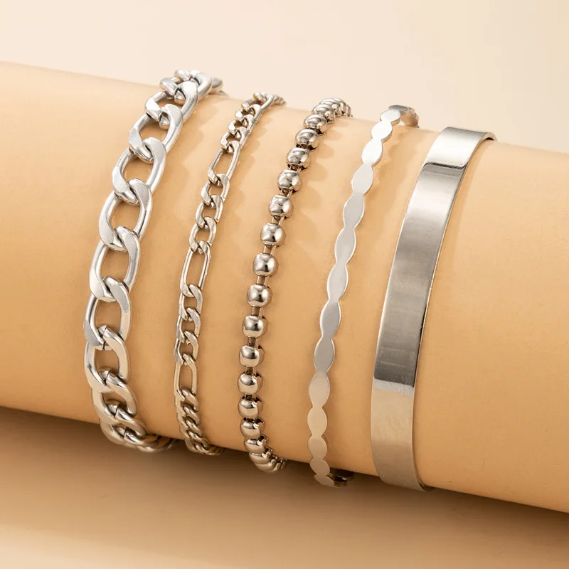 Винтажные наборы браслетов DIEZI из золота бисер серебряного цвета пробы с