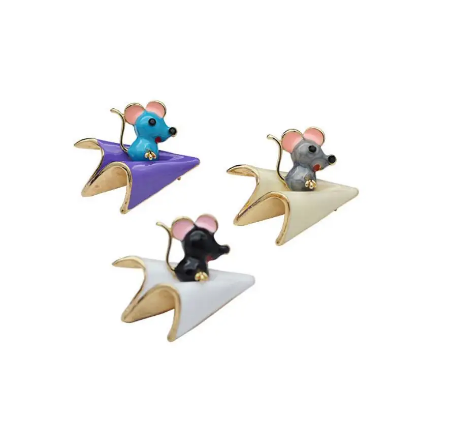 Жемчужная брошь в форме мыши булавки броши шляпы сумка подвеска значок Стразы
