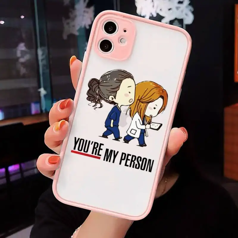 

Greys Anatomy You're My Person Phone Case Matte Transparent for iPhone 7 8 11 12 s mini pro X XS XR MAX Plus cover funda