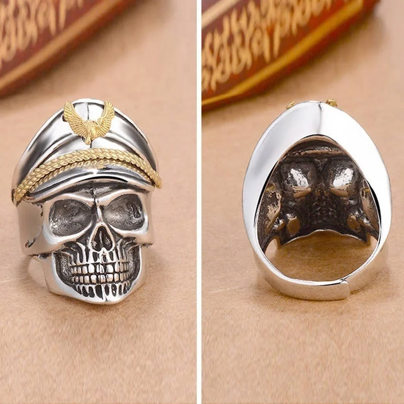 

Classic Captain Skull Ring Gothic Caribbean Sea Mens Rings For Women Party Rebellious Fashion Ring Wholesale Halloween X291