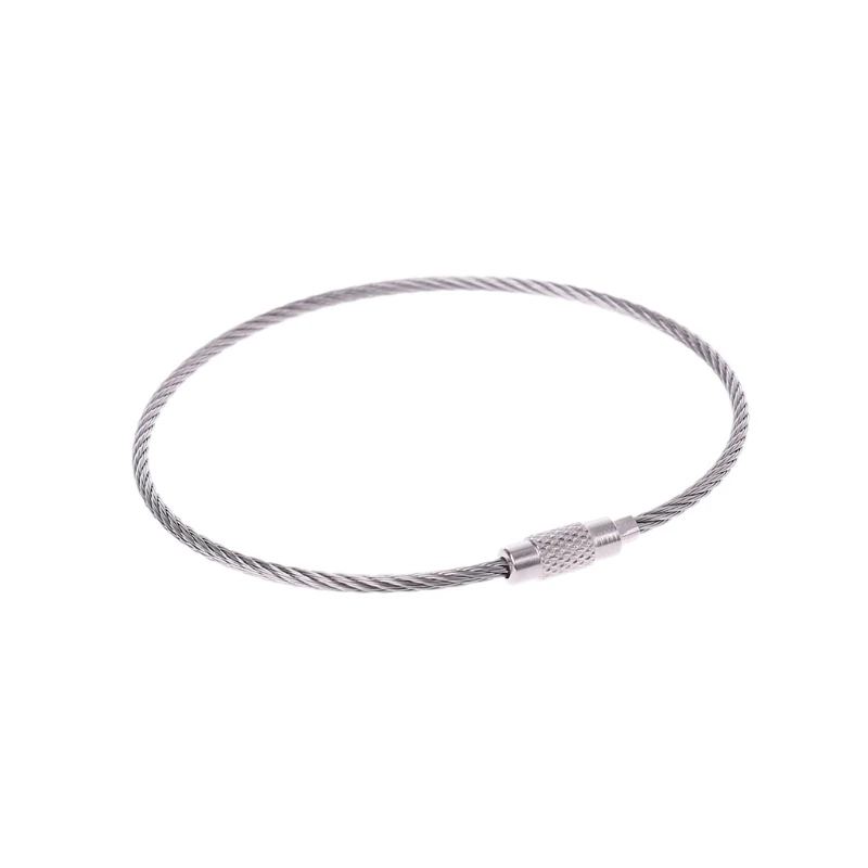 

Stainless Steel Wire Keychain Cable Key Ring Chain Outdoor Luggage Tag Loop Rope