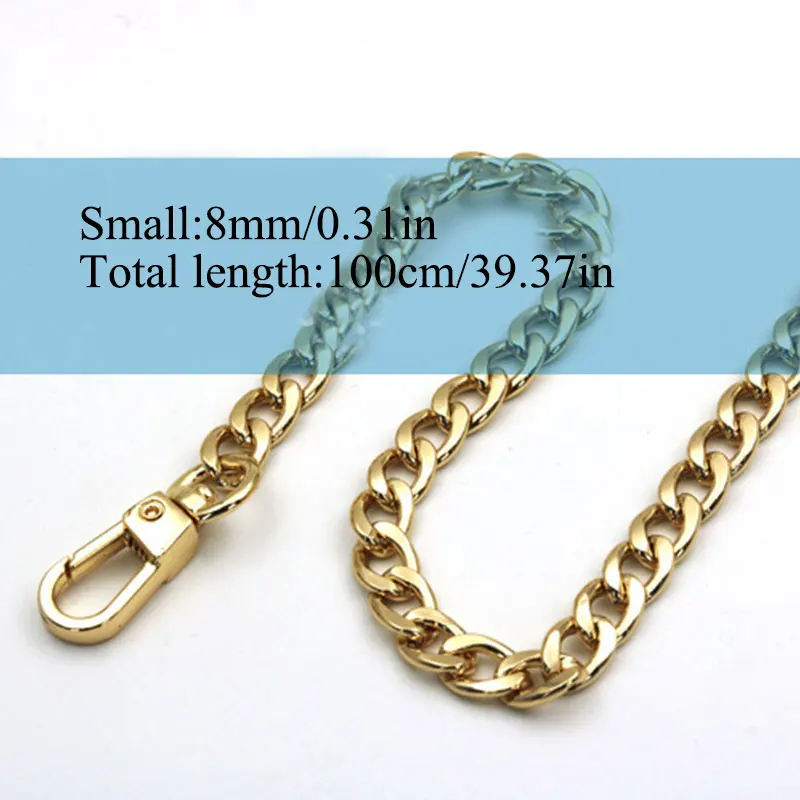 

Long 120cm/110cm/100cm Metal Purse Chain Strap Handle Handle Replacement For Handbag Shoulder Bag 8 Color