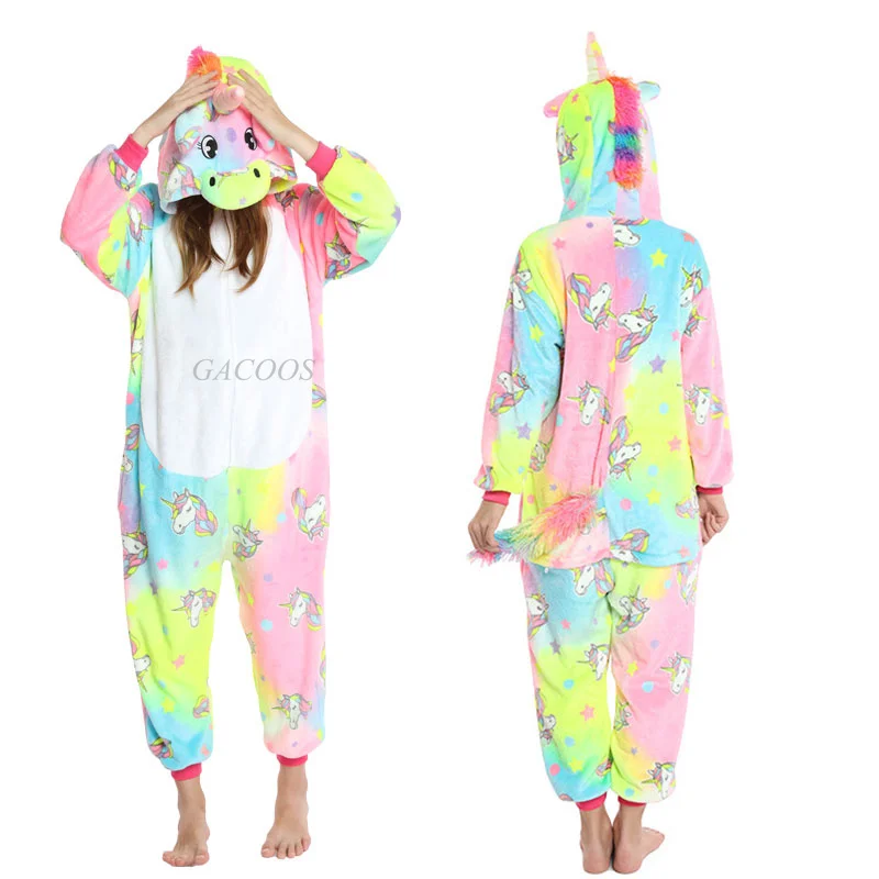 Kigurumi Children's Pajamas For Boys Girls Unicorn Pajamas Flannel Kids Panda Pijamas Suit Animal Sleepwear Winter Cat Onesies