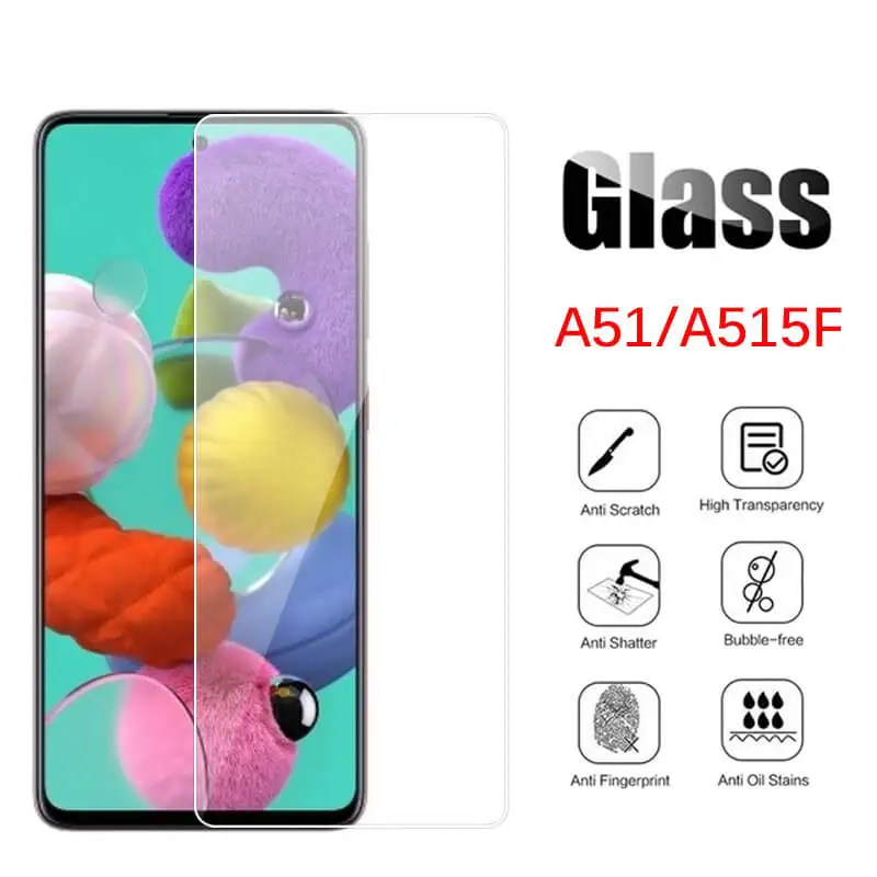 

2Pcs Samsun A51 Glass For Samsung Galaxy A51 Protective Glass on Galaxi A51 A41 A01 A10 A 51 A515F Safety Clear Screen Protector