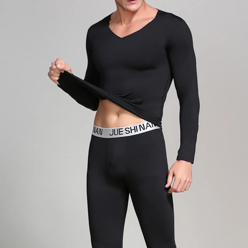 thermal pants Men Underwear Suit Hot Stylish Plus Velvet Warmth Constant Temperature 37 Degrees Autumn And Winter Comfortable Underwear Suit long johns pants