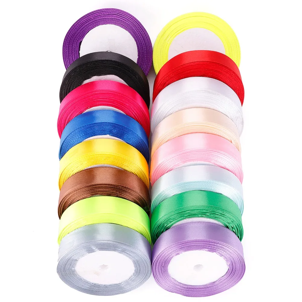 25 ярдов/рулон атласная лента оптовая продажа подарочная упаковка Рождественское