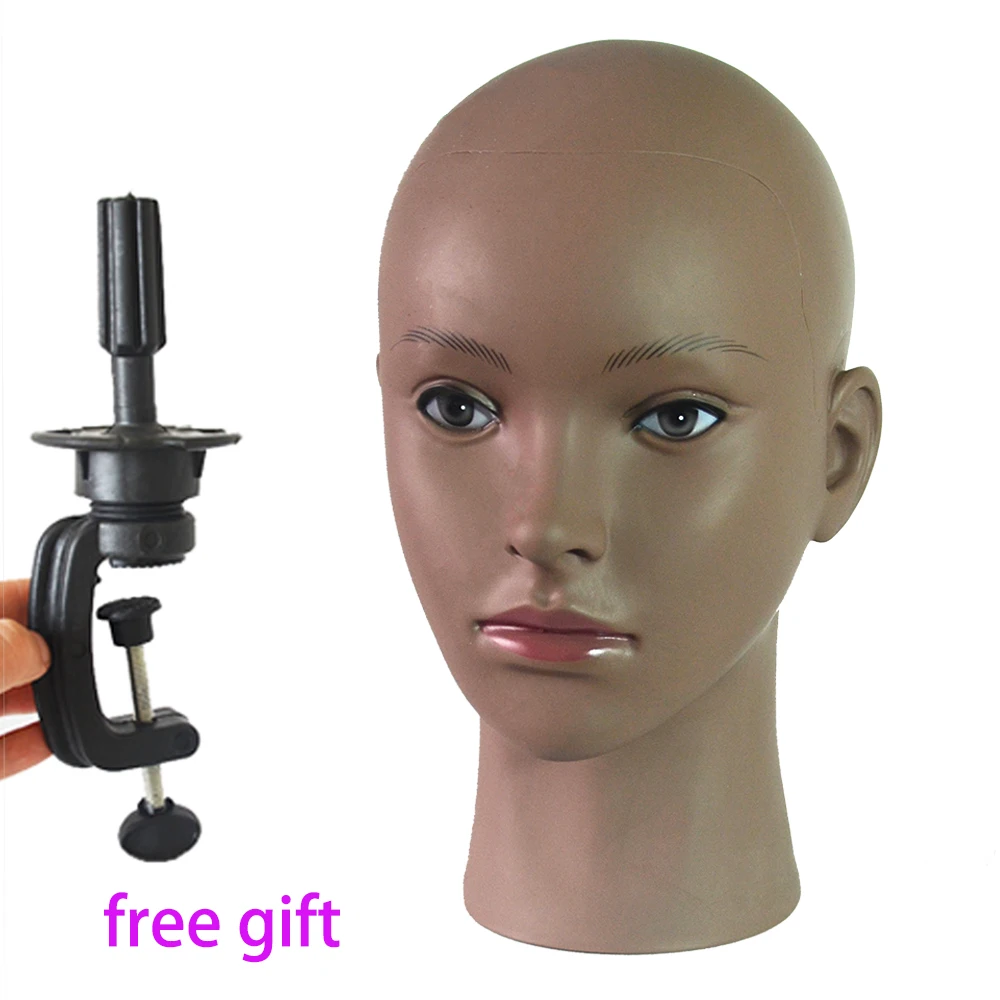 Hot Sale African Mannequin Head Without Hair For Making Wig Hat Display Cosmetology Manikin Head Female Dolls Bald Training Head