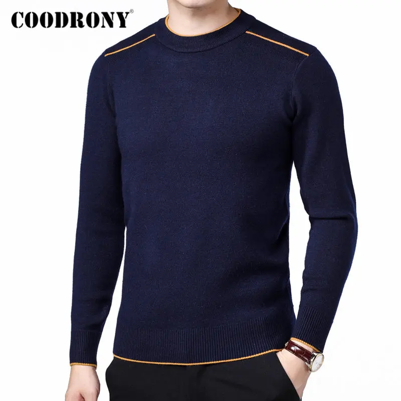 COODRONY Brand Sweater Men Classic Casual O-Neck Pullover Men Autumn Winter Thick Warm Pull Homme Cashmere Woolen Knitwear 91108