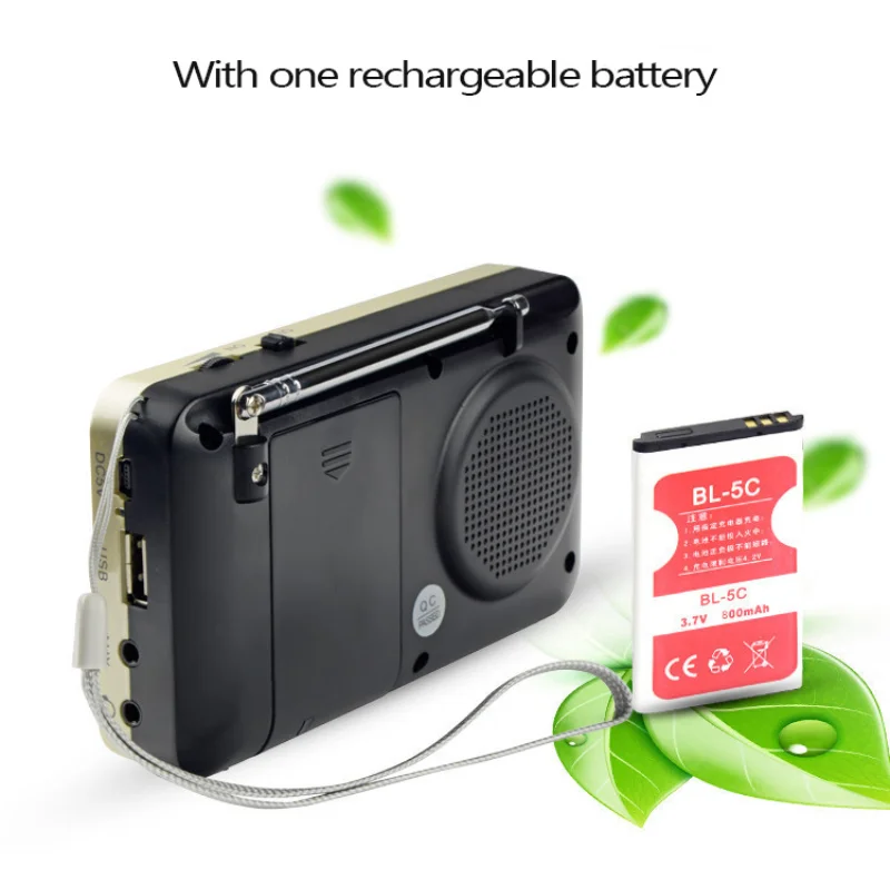 Портативный FM-радио со светодиодным дисплеем многофункциональный мини mp3-плеер