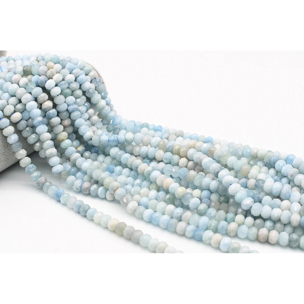 

5X8mm AA Natural Faceted Aquamarine irregular Abacus Beads For DIY necklace bracelet jewelry making 15 "free delivery