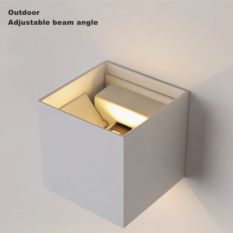 

Cube LED Wall Lamp 5W 6W 12W Indoor Outdoor Waterproof Adjustable Beam Angle Aluminum Wall Light Garden Porch Bedroom Sconce