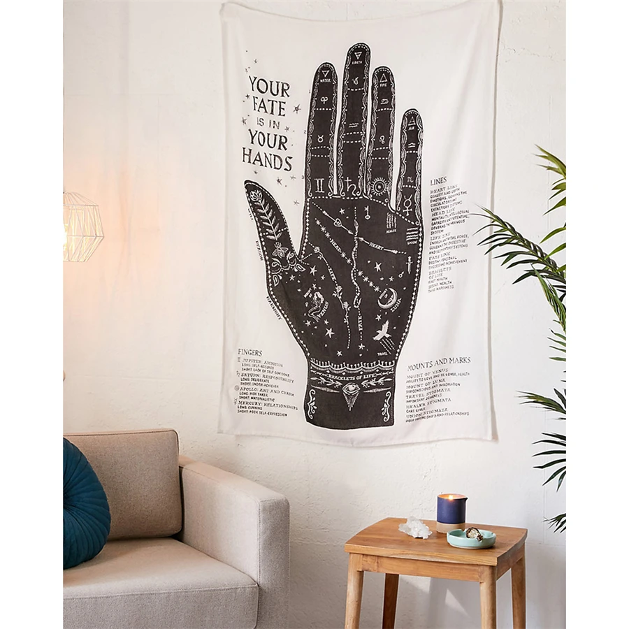 Гобелен настенный подвесной кофейный Таро Tapiz тканевый ковер ткань для