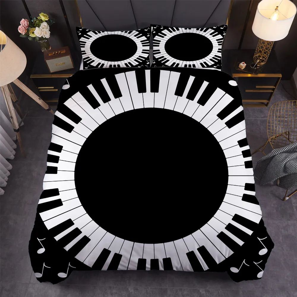 Музыкальный Комплект постельного белья с клавиатурой Пианино музыкальные ноты