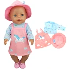 Одежда для кукол 43 см, Детская кукла, розовое платье-майка, шапка для американской куклы на 18 дюймов, женский сарафан без бретелек