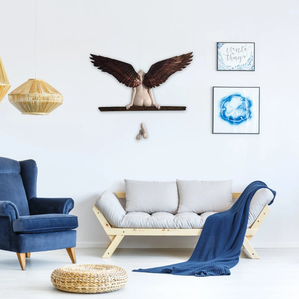 

Angel Resin Figurine 3D Sculpture Wall Decor Angel Art Sculpture Wall Decoration for Living Room Bedroom