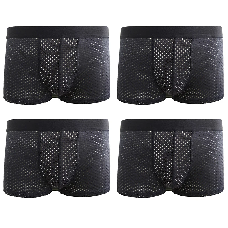 5Pcs/Lot Men's Underwear  Mesh Breathable And Comfortable Bright Muscle Pure Antibacterial  Factory Wholesale And Customized