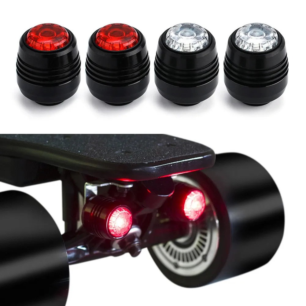 

4PCS Electric Skateboard Warning LED Lights Waterproof Night Riding Safety Lamp With Fixed Bracket Screws Nuts Charging Cable