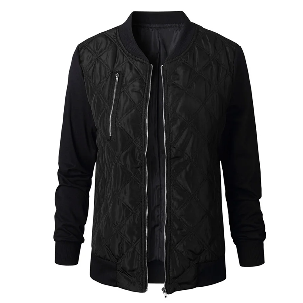 Женская куртка пальто Осень зима для отдыха модная однотонная с круглым вырезом