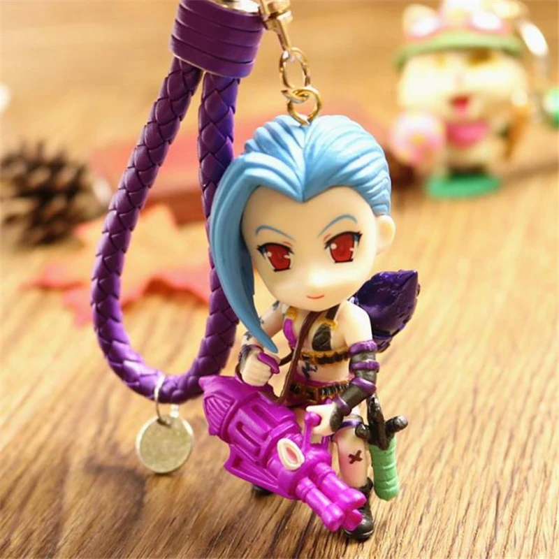 Игра Лига Легенд героев Jinx Дартс брелок оружие LOL Акула Стиль Брелок держатель