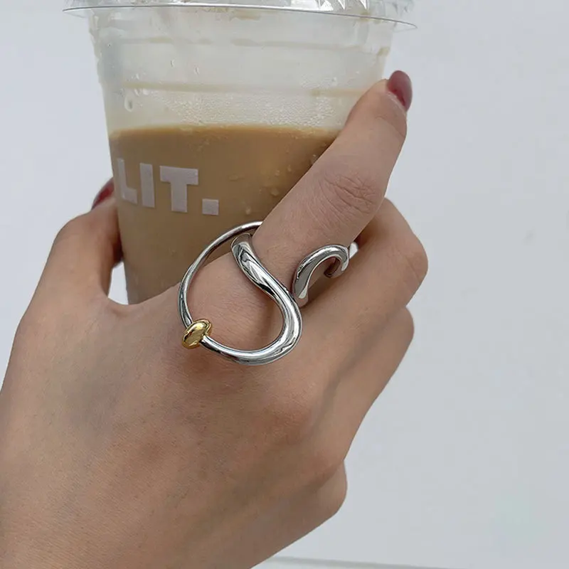 

Punk Hip Hop Special Irregular Exaggerated Lines Big Finger Rings For Women New Charms Jewelry Gift 2022