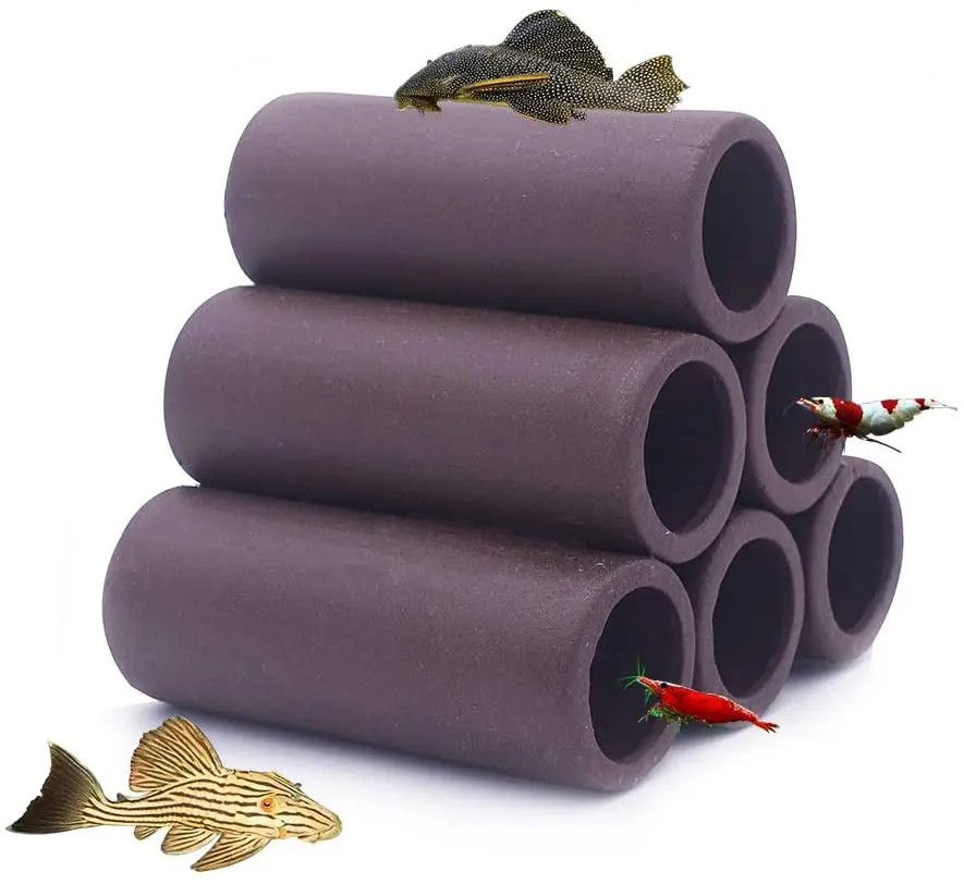 

Аквариумная пещера с шестью отверстиями, коричневые керамические укрытия ручной работы, для креветок и маленького места обитания рыб, разм...