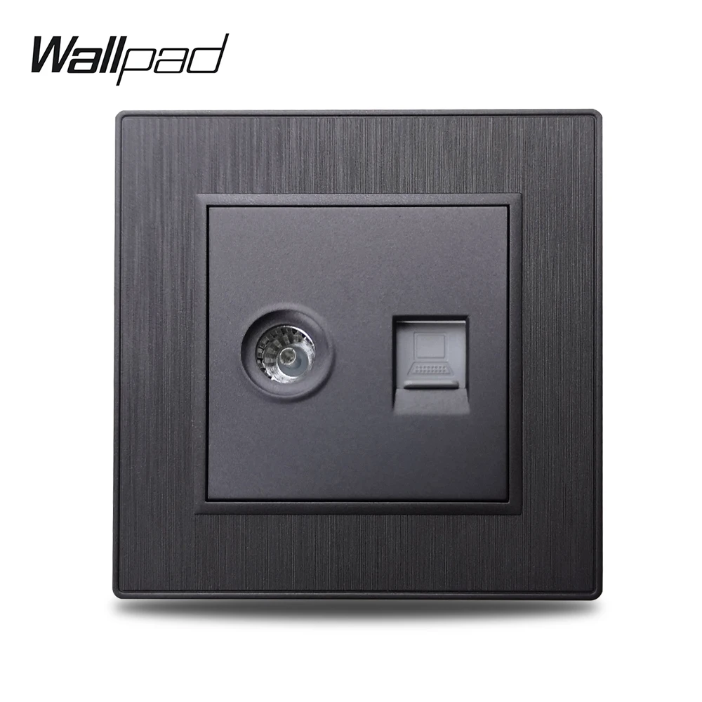 Обои S6 Черный Серебряный Золотой ТВ FM Интернет данных настенная розетка для