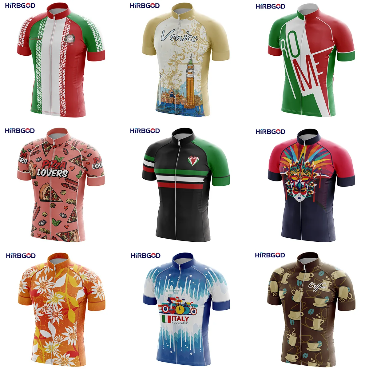 

HIRBGOD 2021 Summer Male Bike Wear Breathable Short Sleeve Riding Sportswear for Italian Series Men's Cycling Jersey,TYZ704-01