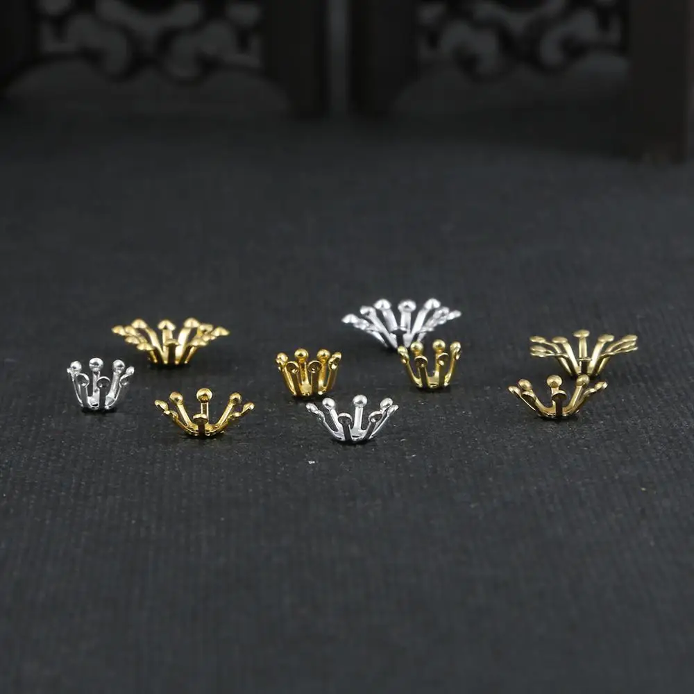 20 шт латунные золотые серебряные полые цветочные концом бусины колпачок для DIY