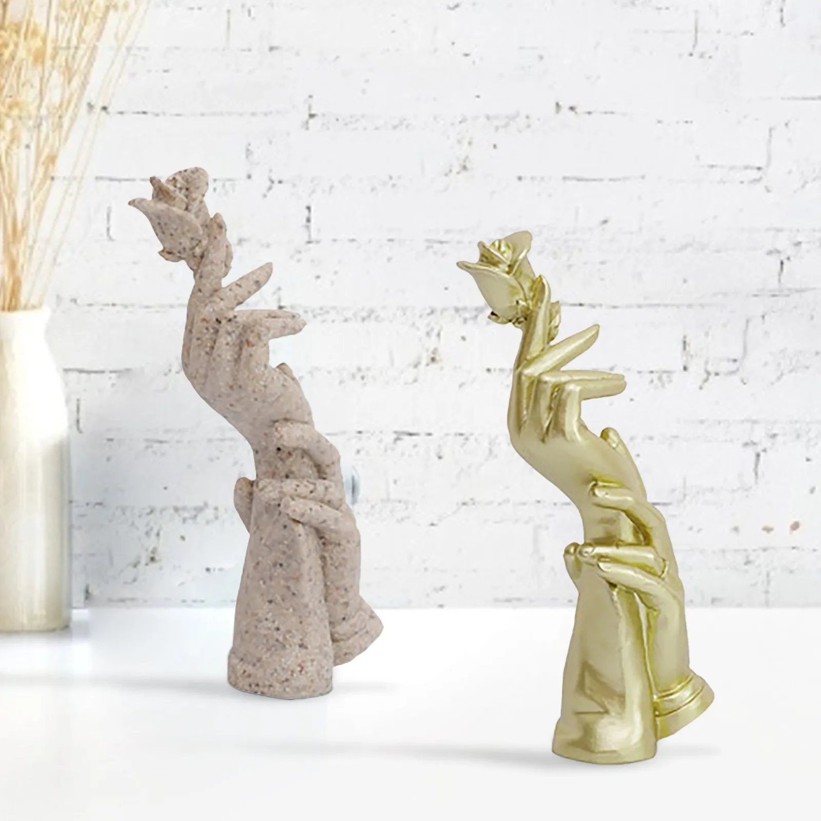 

Украшение дома Nordic абстрактный Рисунок Мини Holding Скульптура розы украшения книжный шкаф офисный орнамент изделия из смолы декоративная ста...