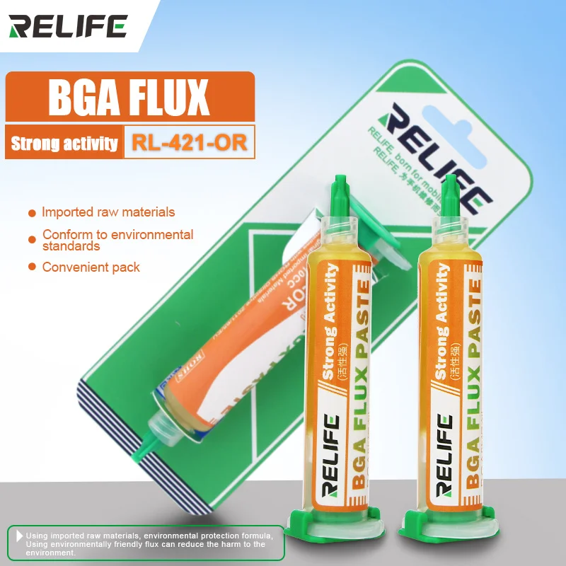 

2PCS RELIFE RL-421 DIY Solder Soldering Paste Strong Activity Flux Grease For Chips Computer Phone BGA SMD PGA PCB Repair Tool