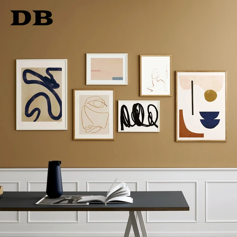 

Modern Abstract Line Geometric Color Block Wall Art Canvas Painting Nordic Posters And Print Wall Pictures For Living Room Decor