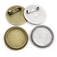 new fashion 5pcslot 25mm inner size retro series antique silver plated and bronze brooch baroque style cabochon base setting