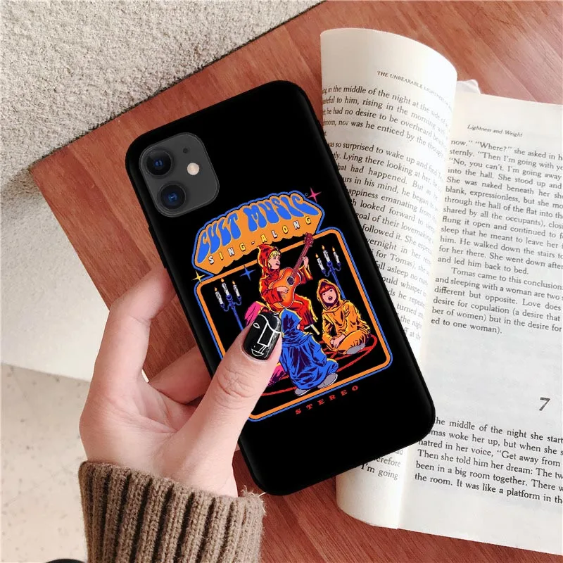 T7929 Funny Halloween Satan Vintage Let's Summon Demons Graphic Black silicone Phone Case For iPhone XR X XS 11 Pro Max 8 7 6 6S Plus - Цвет: T7929