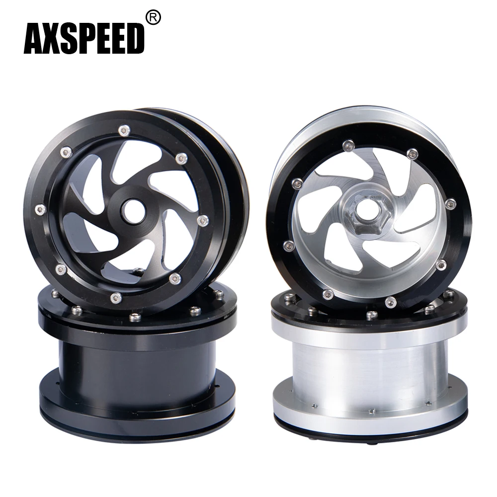 

AXSPEED Metal 2.2inch 40mm Width Beadlock Wheel Rims Hubs for Axial Wraith 90018 1/10 RC Crawler Car Upgrade Parts