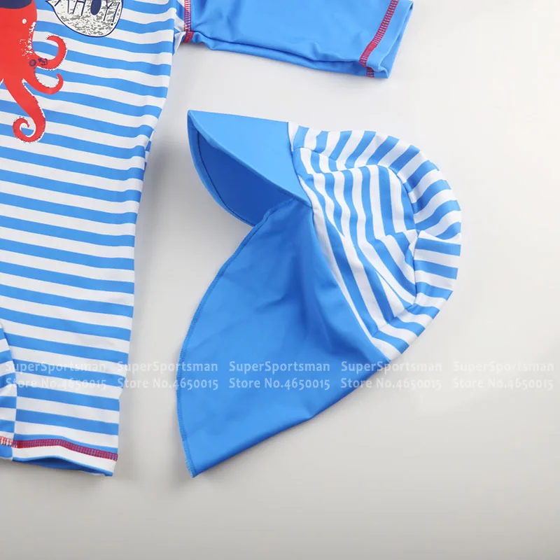 Комплект летней одежды для маленьких мальчиков купальник + шапочка плавания